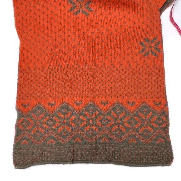 Simplicity Knit Winter Scarf Wide Long Wrap Gray and Orange Reversible U… - Picture 5 of 15